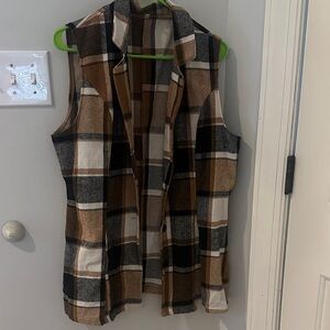 Plaid Sleeveless Vest